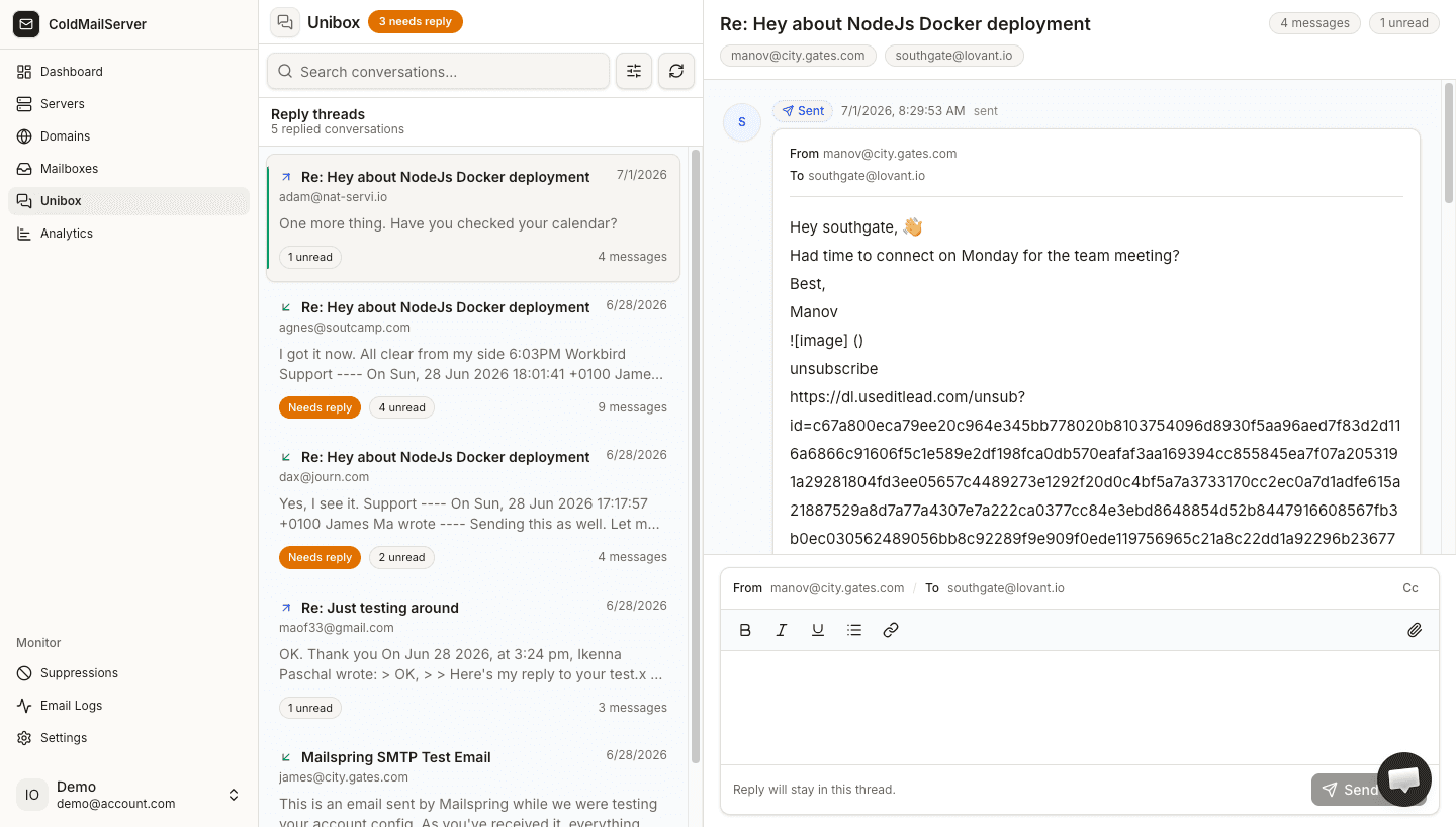 Consolidated reply dashboard preview